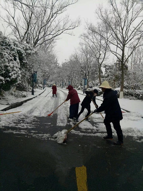 瑞雪纷飞扬，华悦物业扫雪忙